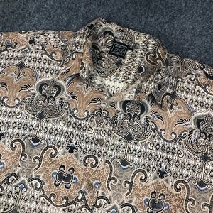 Fresh Groove Mens Size XXL Batik Print‎ All Over Button Down Shirt Short Sleeve